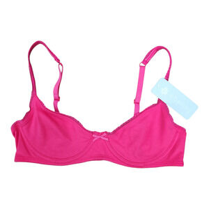 Eberjey Classic T Shirt Unlined Bra 34B Fuchsia‎ Lightweight Loungewear Barbie